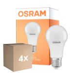Voordeelpak 4x Osram LED Star Classic E27 Peer Mat 10W 1055lm - 827 Zeer Warm Wit | Lichtsensor - Vervangt 75W