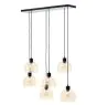 Brilliant Casto Hanglamp Glas Hanglamp Metaal Zwart Beige | Geschikt voor 6x E27
